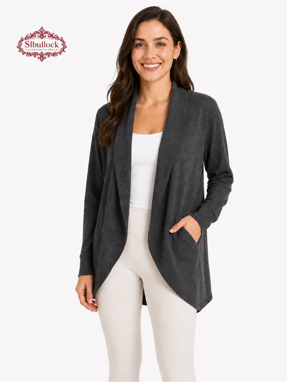 Y3 YOGALICIOUS Scuba London Cardigan Size S Oversized Yoga Jacket Pockets Charco